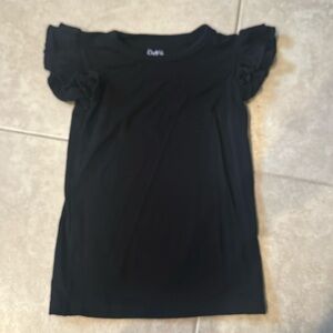 Little Sleepies Play Collection girls black flutter sleeve tshirt